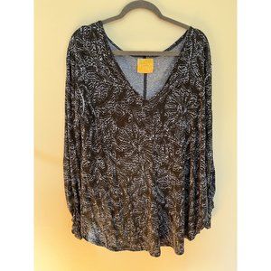 Free People Reverse Hi-Low Long Sleeve Top - Size S